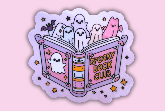 Spooky book club sticker