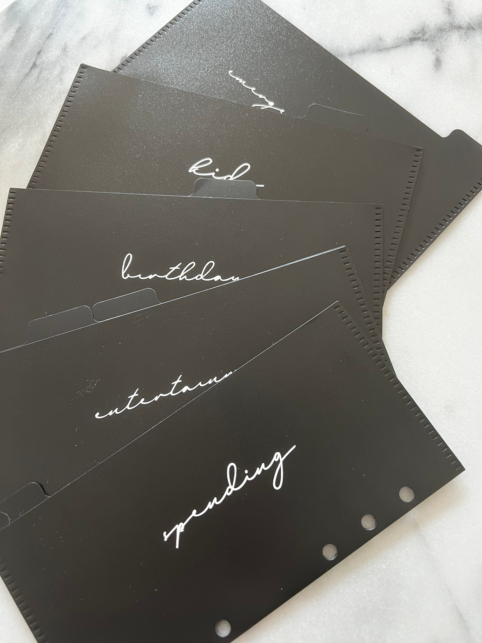 Envelope Rack Divider Black a6 Envelope dividers set of 6 – Luxe Designs
