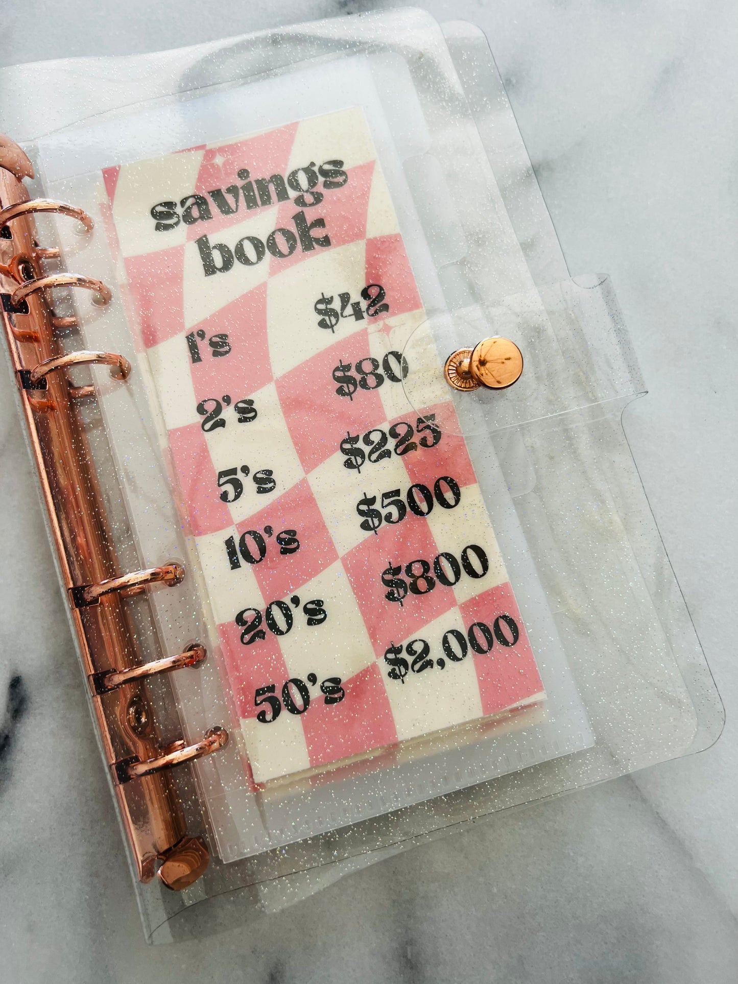 Modern retro mini challenge savings binder