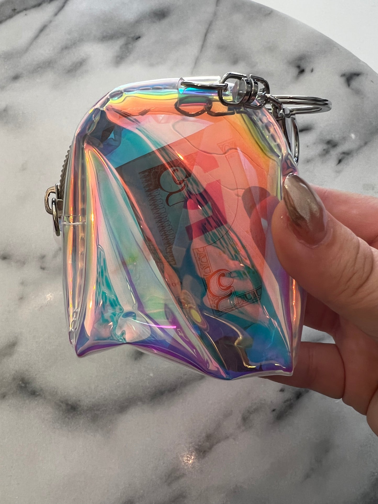 Mini Plastic Keychain Backpack Holographic