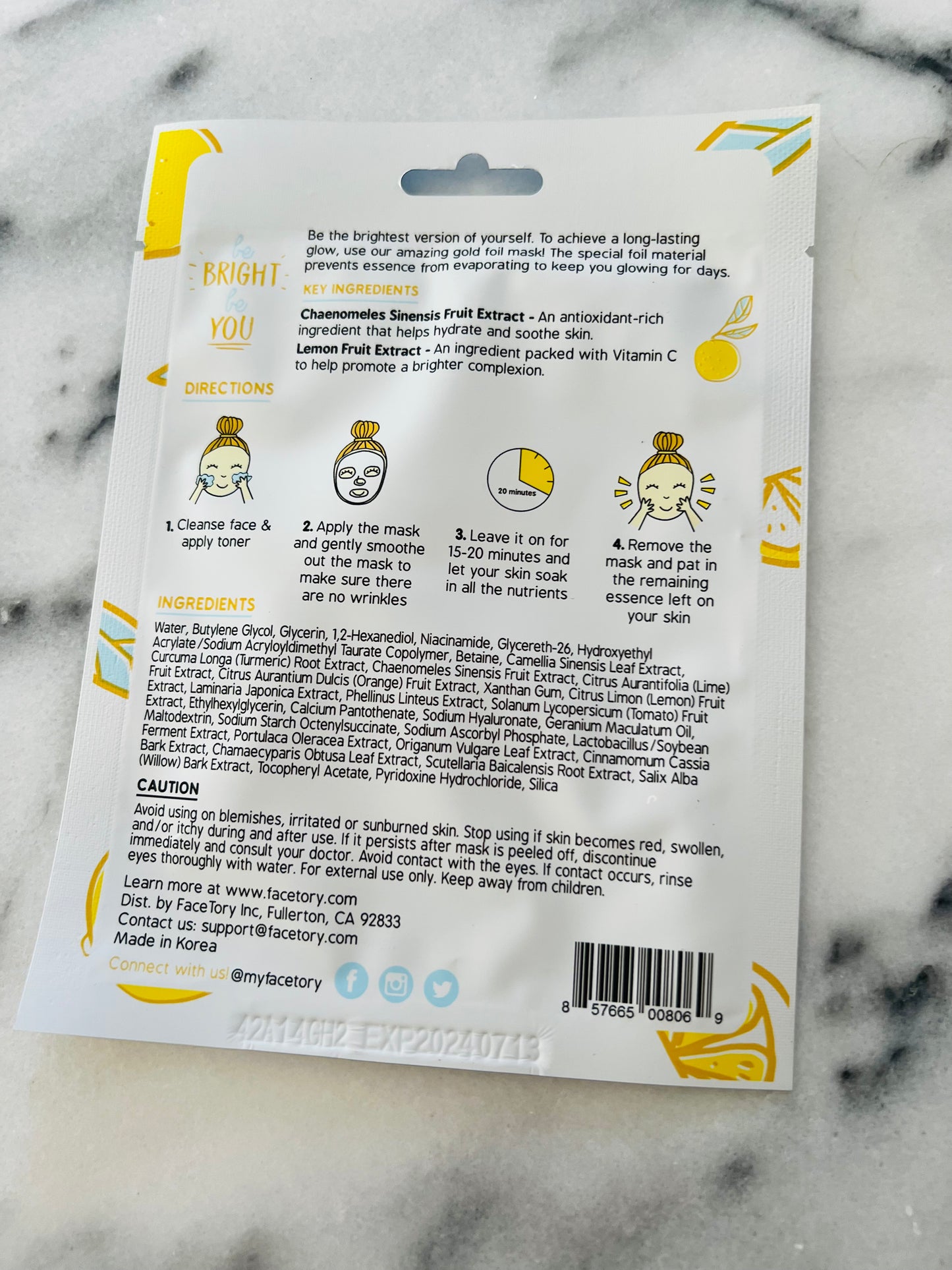 face sheet mask