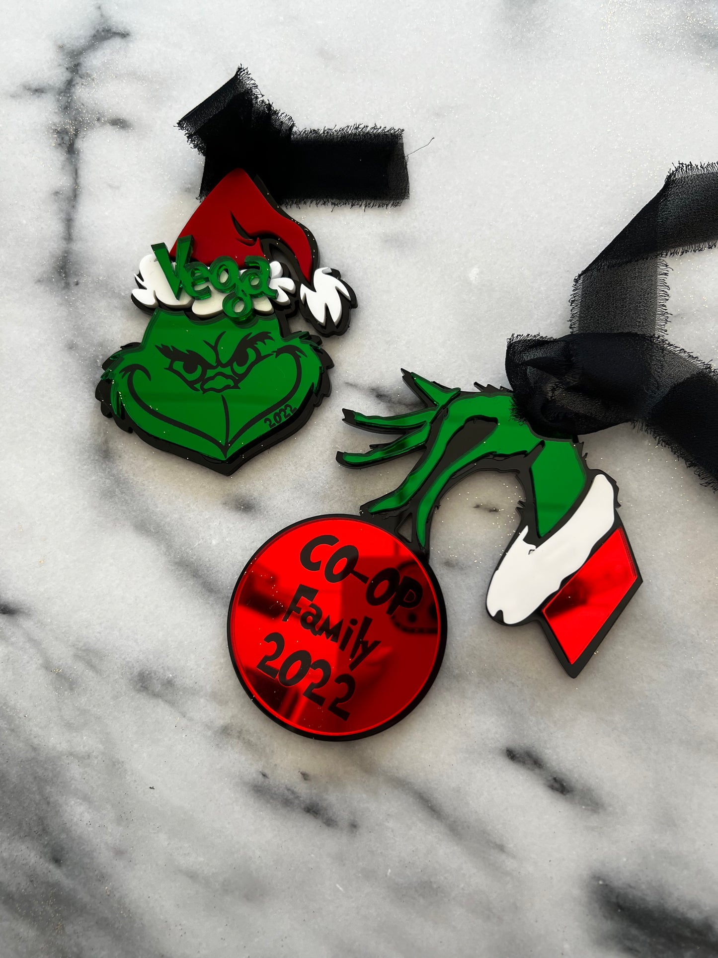 Personalized Grinch ornaments